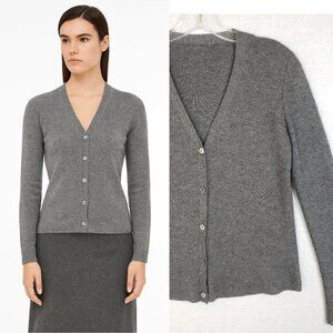 PRADA Cashmere Silk Cardigan Sweater Knit Gray size 42 US 6 Authentic